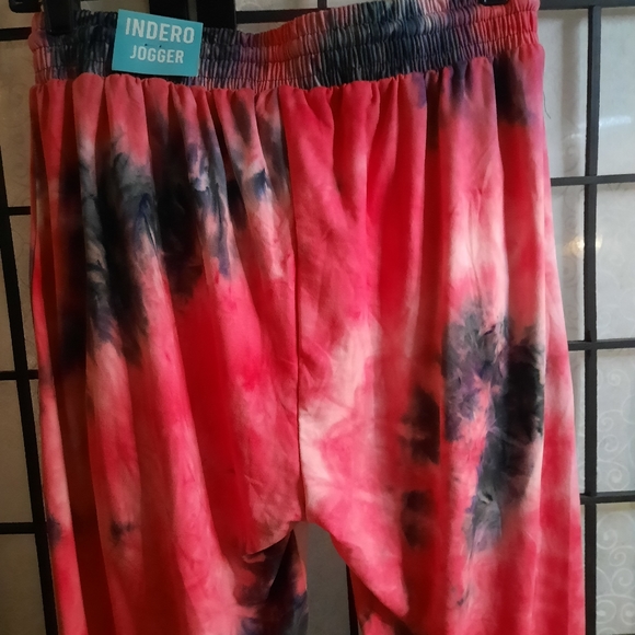 Indero Pants & Jumpsuits Indero Tie Dye Joggers With Silver Zipper